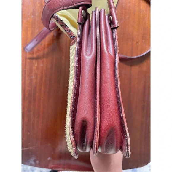 Etienne Aigner Crossbody Straw Genuine Leather Vintage Bag - Picture 10 of 10